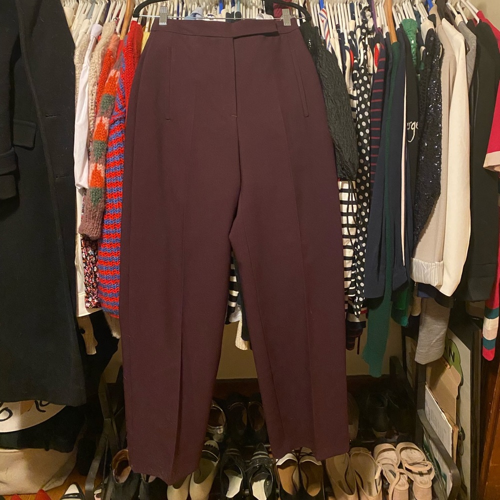 Zara high waist oxblood trouser item 8072/688/606 sz M nwt